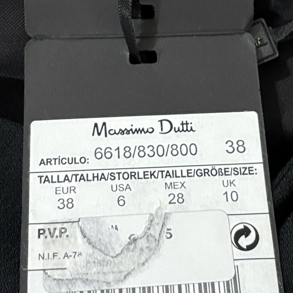 Massimo Dutti Black One Shoulder Shift Cocktail Special Occasion Dress Size 6 - Picture 12 of 13